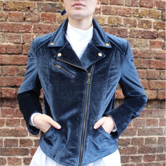 Biker Jacket Blue Velvet 